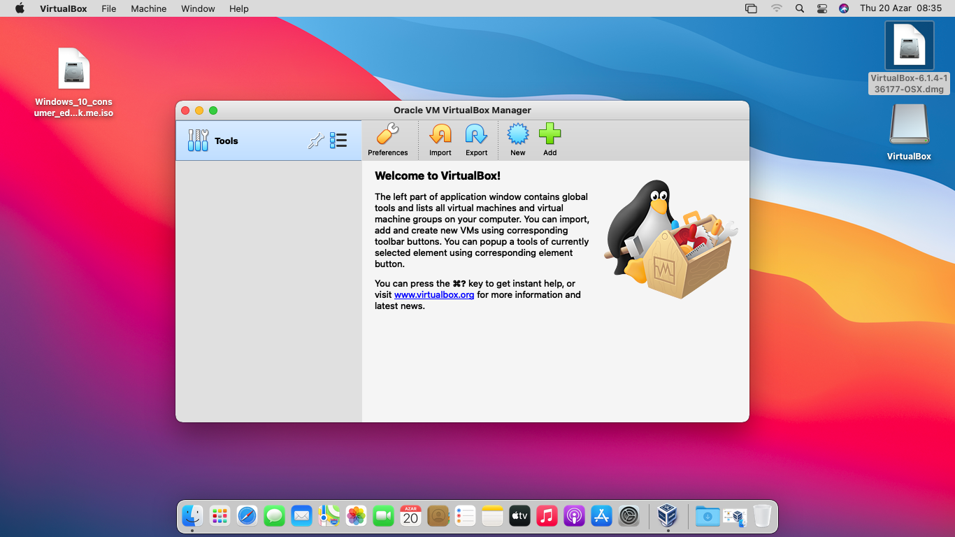 iso image file for virtual box mac